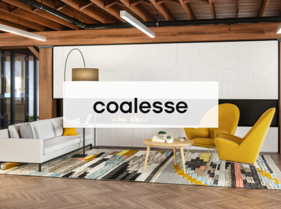 coalesse lounge setting with yellow chairs 