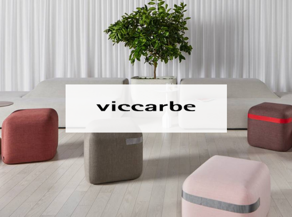viccarbe ottomans in colourful fabric