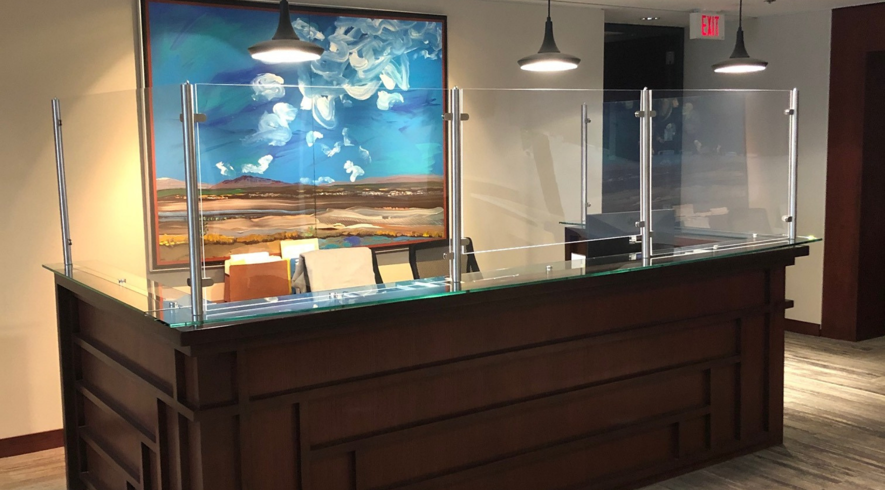 Custom Office Solutions plexiglass screens, custom storage solutions