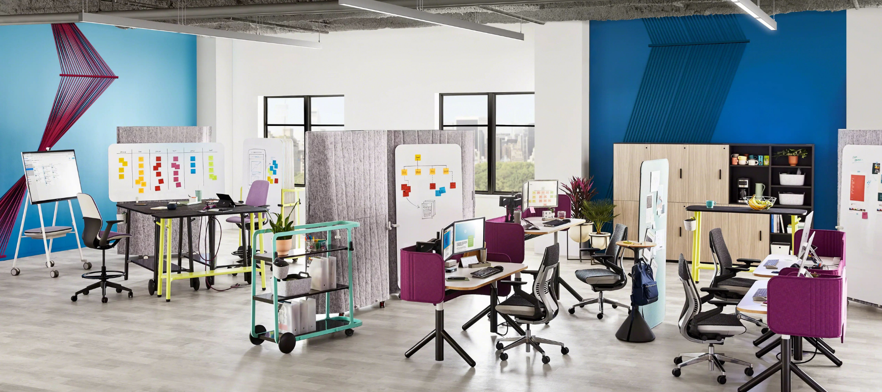 Steelcase Flex Collection featuring mobile furniture for individuals and teams